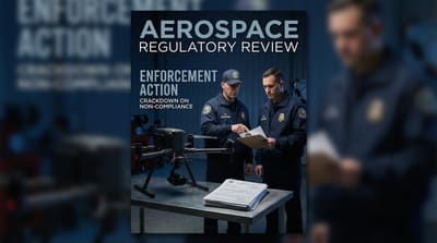 FAA enforcement officers with grounded drone and citation papers